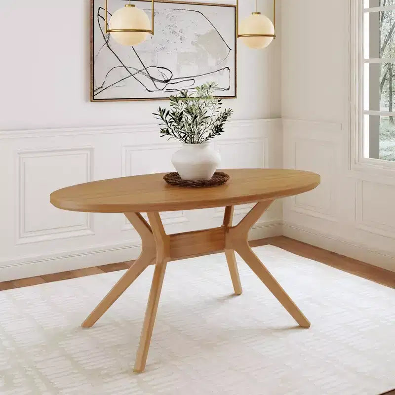 Plank+Beam 62 Verso Oval Dining Table for 4, Solid Wood Kitchen Table for Dinner Room