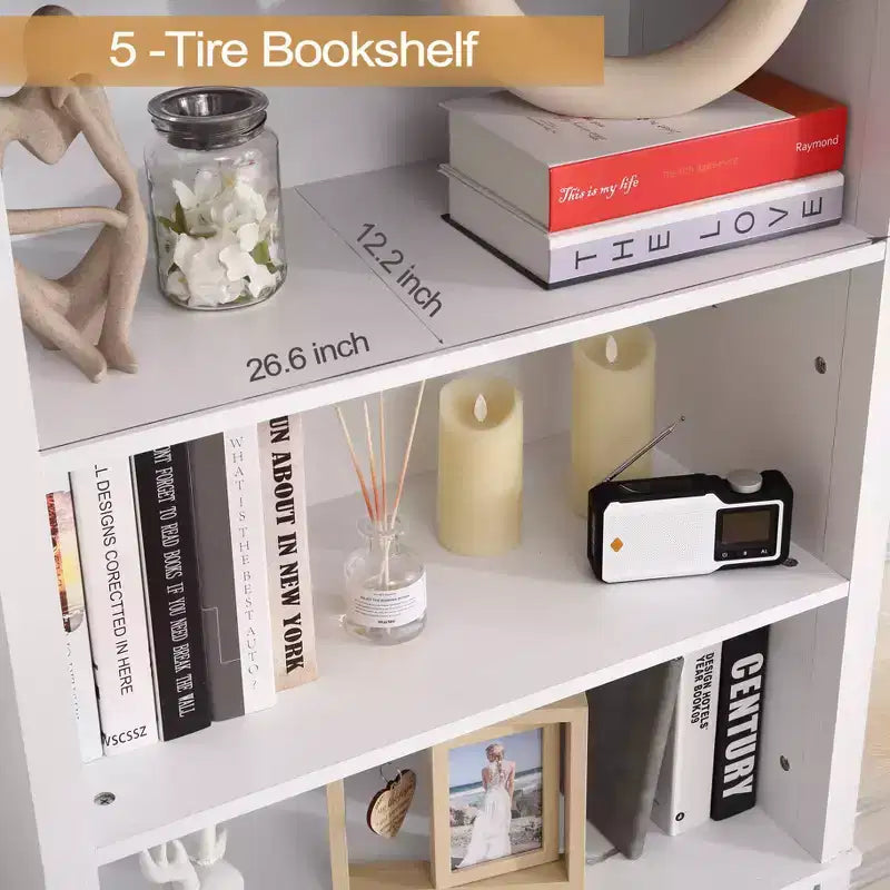 Bibliothèque de 183 cm de haut avec portes, bibliothèque de ferme à 6 roulettes avec tiroirs et étagères réglables pour bureau, salon, chambre à coucher