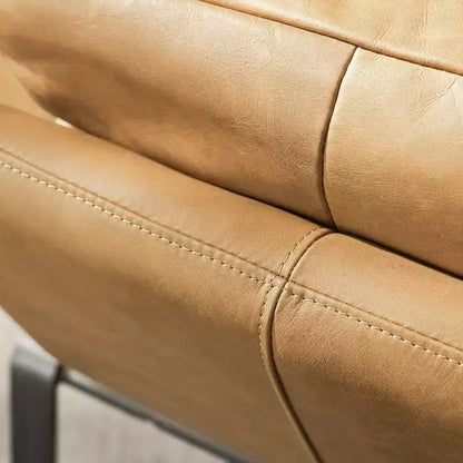 Fauteuil d'appoint confortable et luxueux en cuir véritable Art Leon