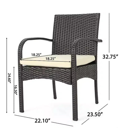 Christopher Knight Home Elmar Ensemble de salle à manger extensible 7 pièces en bois d'acacia et osier