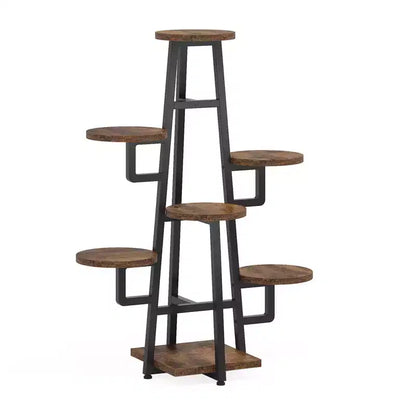 MAYEERTY 43.3-Inch Plant Stand 6 Large Round Panels Sunlight-Friendly High-Low Design