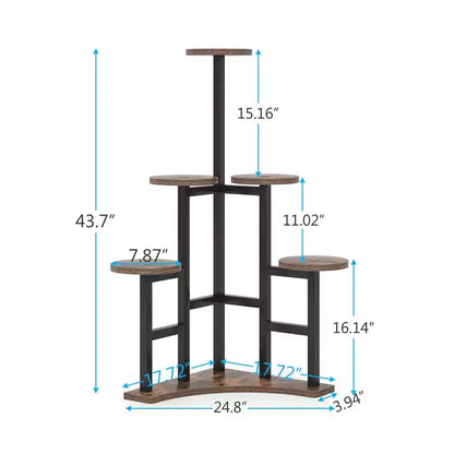 MAYEERTY 43.3-Inch Plant Stand 6 Large Round Panels Sunlight-Friendly High-Low Design