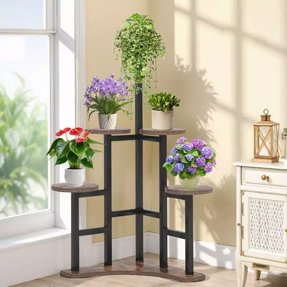 MAYEERTY 43.3-Inch Plant Stand 6 Large Round Panels Sunlight-Friendly High-Low Design