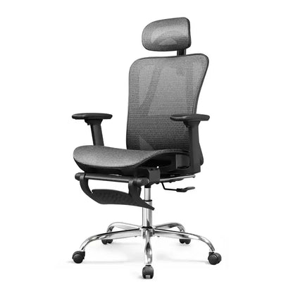 GALAXHERO Ergonomic Mesh Office Chair High Back Reclining Desk Chair with Retractable Footrest & Adjustable Lumbar Support Tilt Function Black