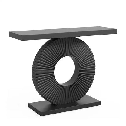 MAYEERTY Table Console de Rangement Élégante et Épurée, Table d'Exposition à Plateau Texturé Abstrait pour Objets de Collection
