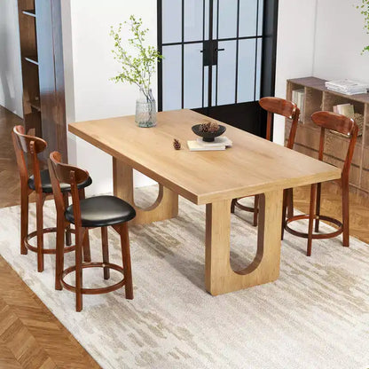 Costway 23.5 Bar Stool Set of 2/4 with Curved Backrest & Footrest Counter Height Stools