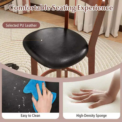 Costway 23.5 Bar Stool Set of 2/4 with Curved Backrest & Footrest Counter Height Stools