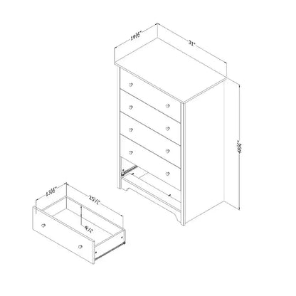 HomeStock 5-Drawer Chest Vito
