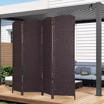 Séparateur de pièce tissé rond FDW, paravent pliable 4/6/8 panneaux pour bureau à domicile