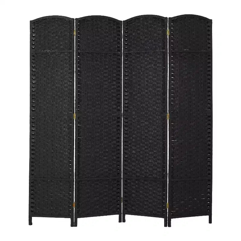 Séparateur de pièce tissé rond FDW, paravent pliable 4/6/8 panneaux pour bureau à domicile