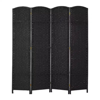 Séparateur de pièce tissé rond FDW, paravent pliable 4/6/8 panneaux pour bureau à domicile
