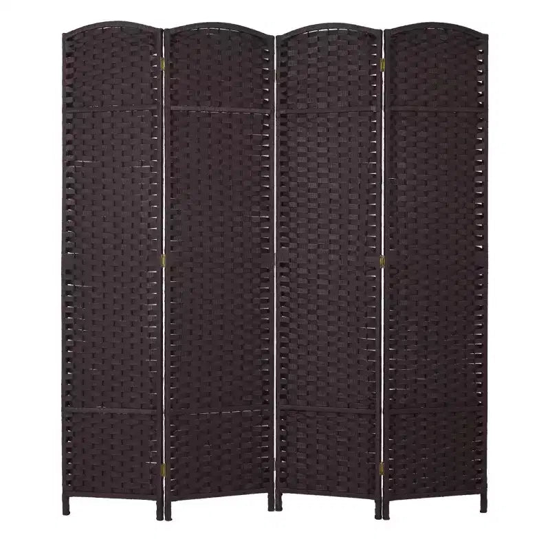 Séparateur de pièce tissé rond FDW, paravent pliable 4/6/8 panneaux pour bureau à domicile