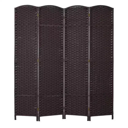 Séparateur de pièce tissé rond FDW, paravent pliable 4/6/8 panneaux pour bureau à domicile