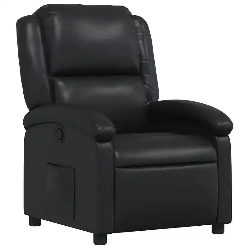 VidaXL Manual Recliner Chair with Adjustable Back/Footrest, Gray Faux Leather Reclining Sofa for Ultimate Comfort
