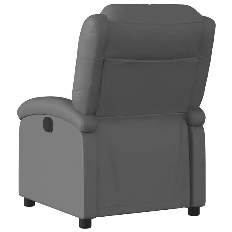 Fauteuil inclinable manuel VidaXL avec dossier/repose-pieds réglable, canapé inclinable en similicuir gris pour un confort optimal