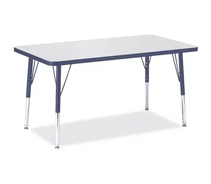 Jonti-Craft Berries Elementary Height Color Top Rectangle Table (24 x 36) in Blue