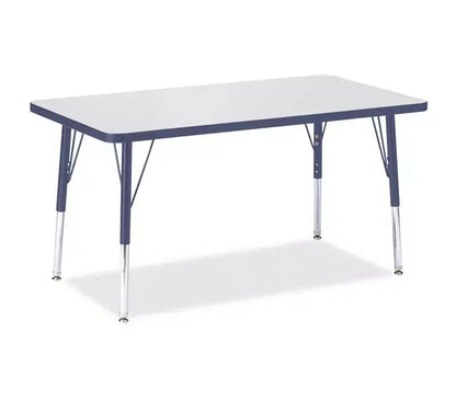Jonti-Craft Berries Elementary Height Color Top Rectangle Table (24 x 36) in Blue