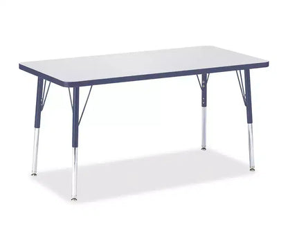 Jonti-Craft Berries Adult Height Color Edge Rectangle Table (24 x 48) in Blue