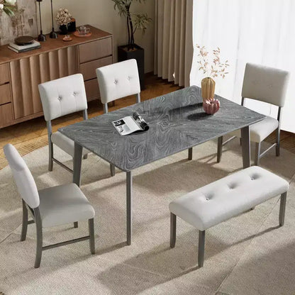 Lot de 4 chaises de salle à manger capitonnées, banc capitonné, banc de lit avec siège rembourré - Modernluxe