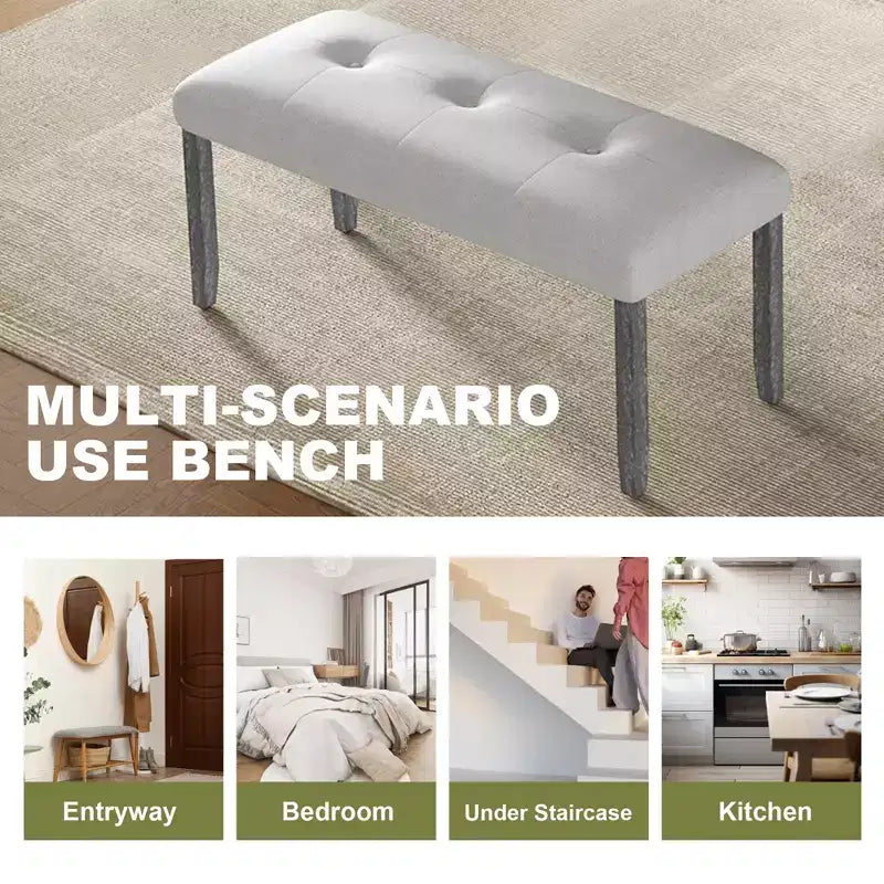 Lot de 4 chaises de salle à manger capitonnées, banc capitonné, banc de lit avec siège rembourré - Modernluxe