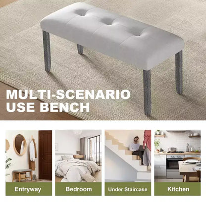 Lot de 4 chaises de salle à manger capitonnées, banc capitonné, banc de lit avec siège rembourré - Modernluxe