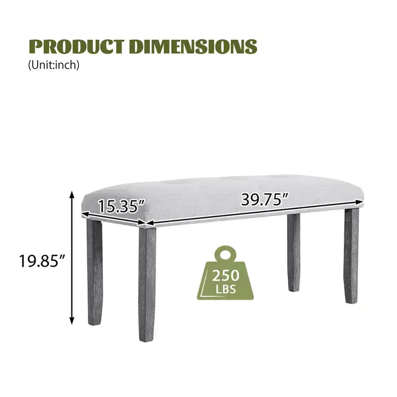 Lot de 4 chaises de salle à manger capitonnées, banc capitonné, banc de lit avec siège rembourré - Modernluxe