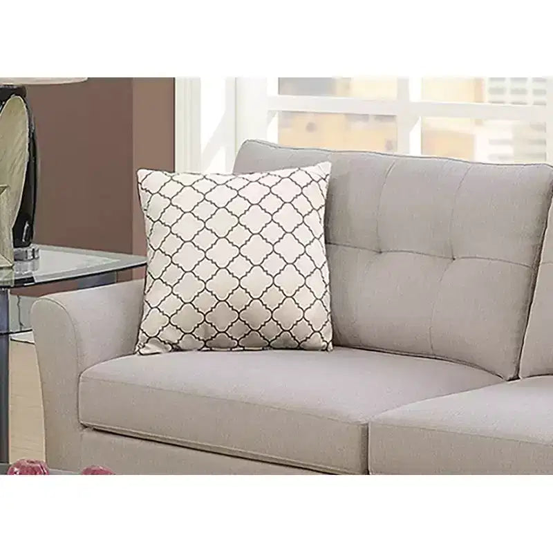 Ensemble de canapés modernes 2 pièces Okak avec coussins épais, pieds en pin massif, causeuse rembourrée pour appartements, salon