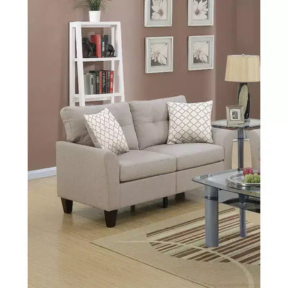 Ensemble de canapés modernes 2 pièces Okak avec coussins épais, pieds en pin massif, causeuse rembourrée pour appartements, salon