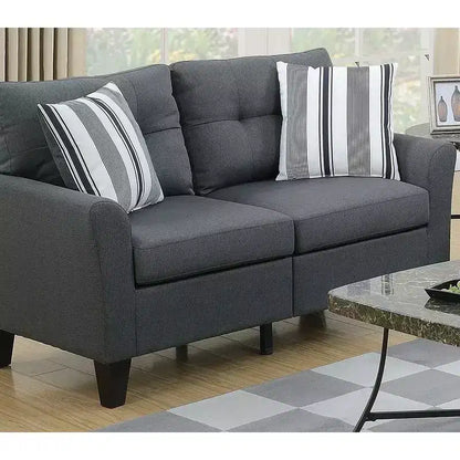 Ensemble de canapés modernes 2 pièces Okak avec coussins épais, pieds en pin massif, causeuse rembourrée pour appartements, salon
