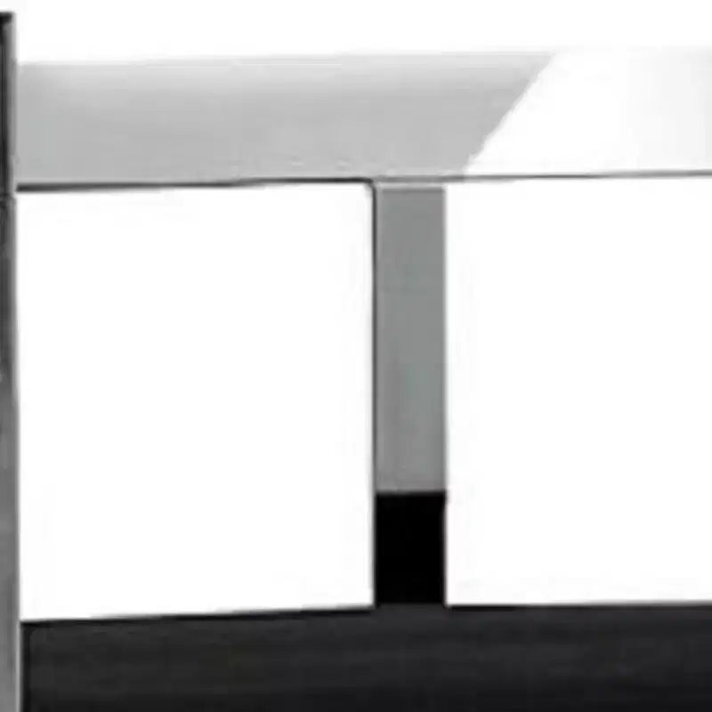 HomeRoots 26 Chaise de bar mi-hauteur dossier bas en velours noir et argent et acier inoxydable