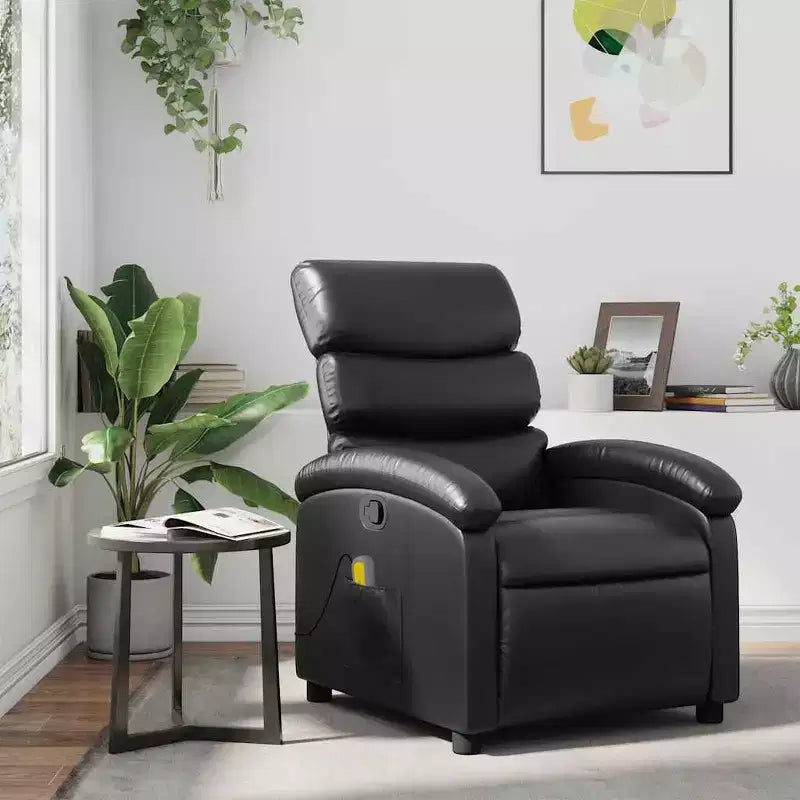 Fauteuil inclinable de massage vidaXL, dossier/repose-pieds réglable - Noir