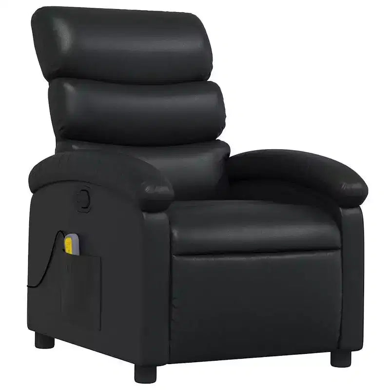Fauteuil inclinable de massage vidaXL, dossier/repose-pieds réglable - Noir