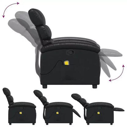 Fauteuil inclinable de massage vidaXL, dossier/repose-pieds réglable - Noir