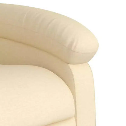 vidaXL Electric Recliner Chair - Cream Fabric Adjustable Armchair with Motorized Footrest, Side Pocket & Thick Padding for Living Room, Bedroom