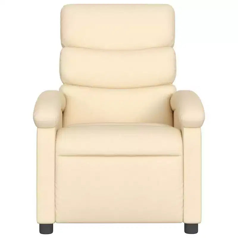 vidaXL Electric Recliner Chair - Cream Fabric Adjustable Armchair with Motorized Footrest, Side Pocket & Thick Padding for Living Room, Bedroom