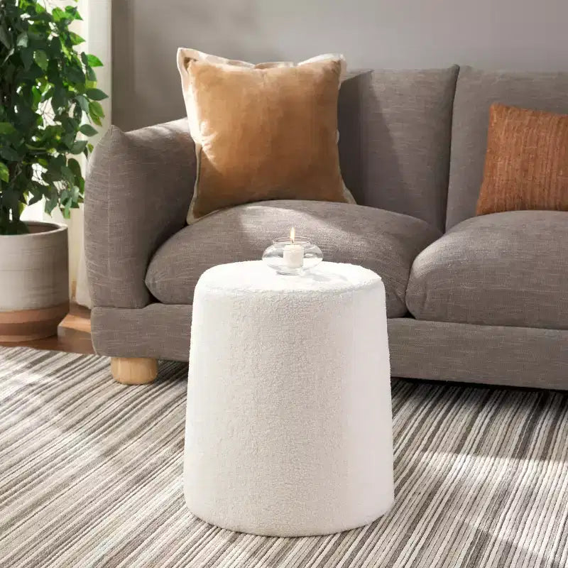 Pouf ottoman évasé Liesel - OTT7504 - Ivoire - Safavieh