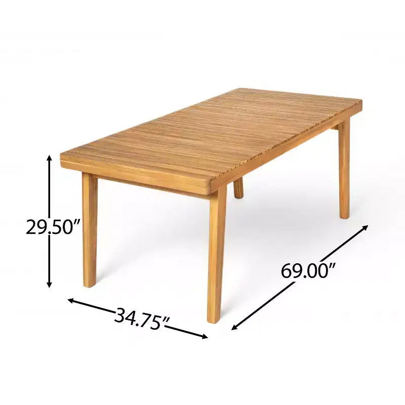 Christopher Knight Home Caitlyn Rustic 7 Piece Patio Acacia Wood Dining Set with Cushions