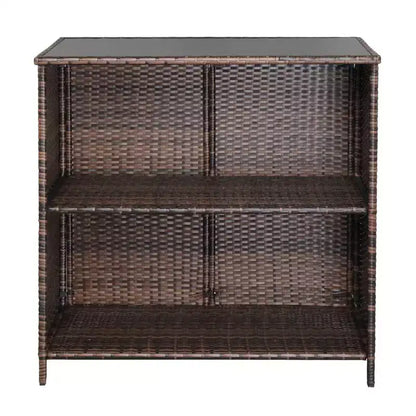 3-Piece Wicker Outdoor Serving Bar Set