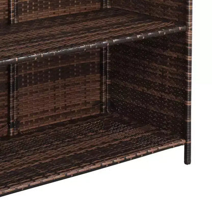 3-Piece Wicker Outdoor Serving Bar Set