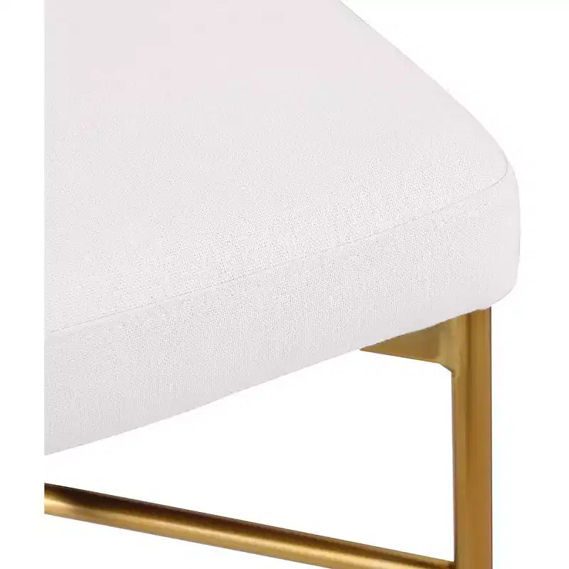 Meridian Furniture, Tabouret en tissu texturé lin résistant Rivage Crème, Lot de 2