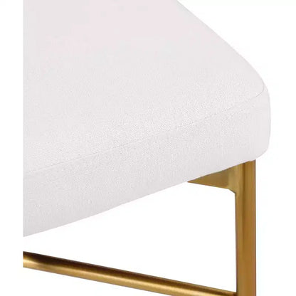 Meridian Furniture, Tabouret en tissu texturé lin résistant Rivage Crème, Lot de 2
