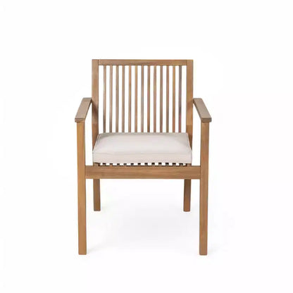 Christopher Knight Home Anivia Rustic 7 Piece Patio Acacia Wood Dining Set with Cushions