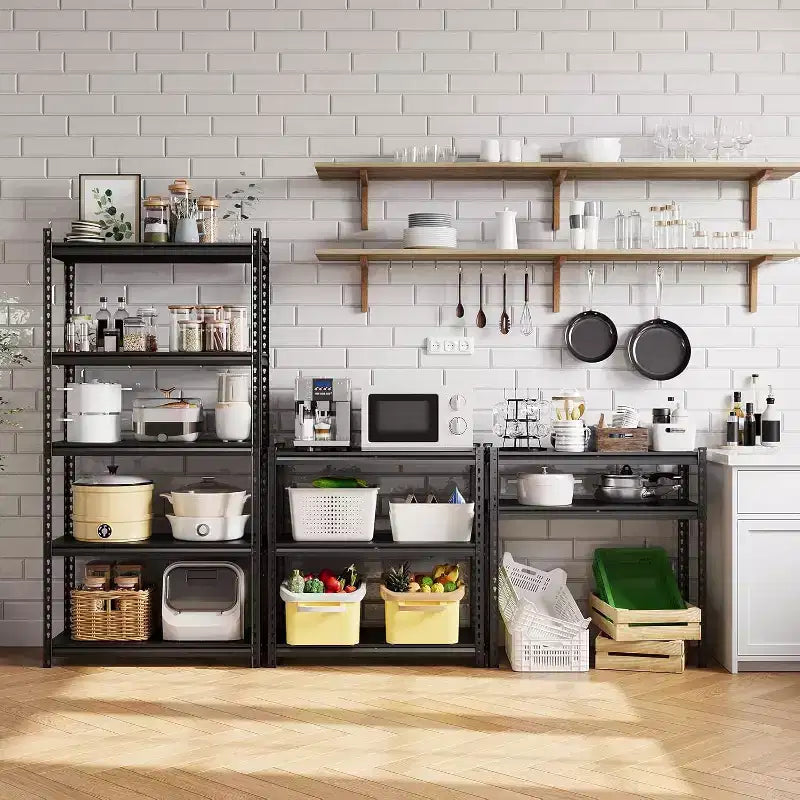 GustoWave 5-Tier Adjustable Steel Utility Storage Rack Shelves for Garage, Warehouse, Pantry & Basement