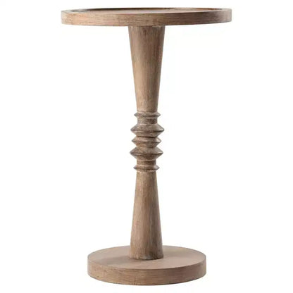 COZAYH Pedestal Tray Top End Table for Holding Drinks, Lamps or Plants, Farmhouse & Rustic Style for Living Room or Bedroom, Brown