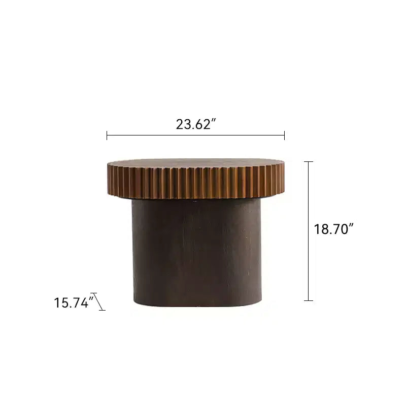 Ensemble de tables basses GDFStudio Spencer 2 pièces avec socle en bois à rayures ondulées