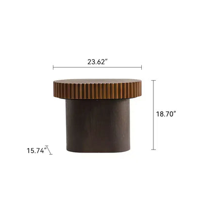 Ensemble de tables basses GDFStudio Spencer 2 pièces avec socle en bois à rayures ondulées
