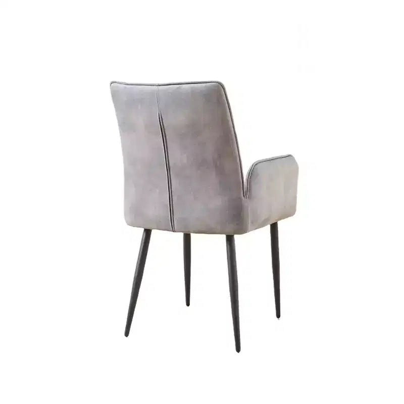 ModernLuxe Lot de 2 chaises de salle à manger en velours avec assise rembourrée douce et cadre en fer, chaises sans accoudoirs, jaune/gris