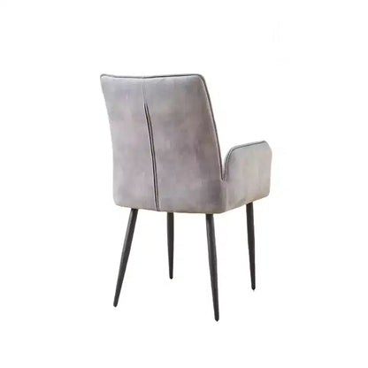 ModernLuxe Lot de 2 chaises de salle à manger en velours avec assise rembourrée douce et cadre en fer, chaises sans accoudoirs, jaune/gris