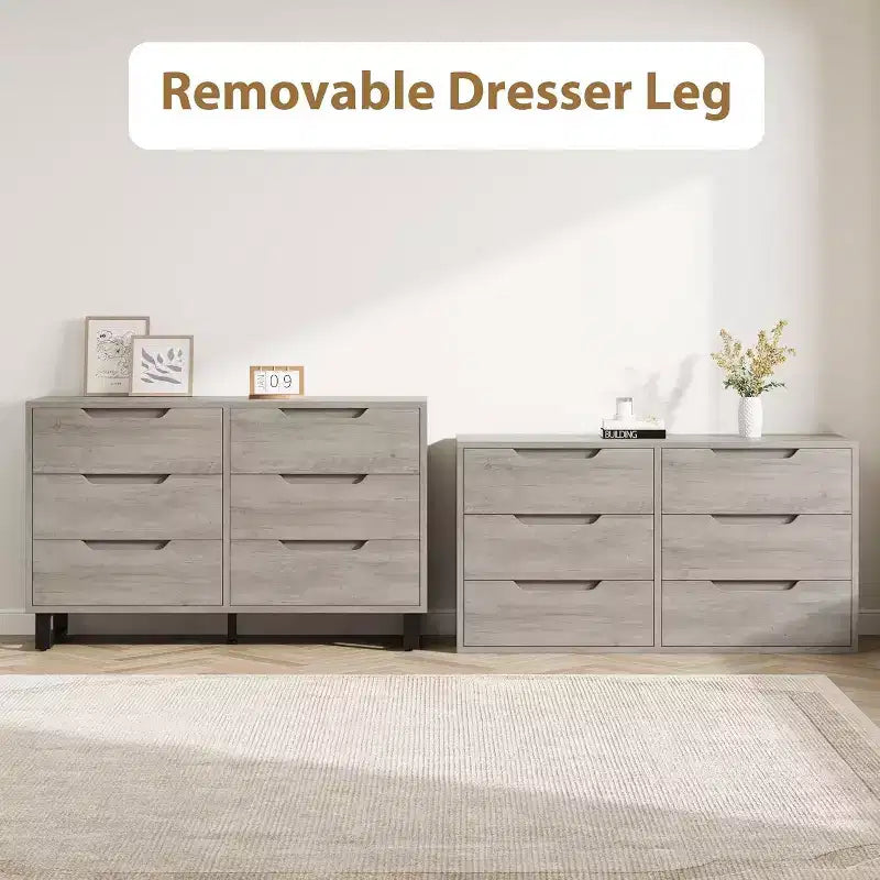Commode à 6 tiroirs Acekool - Rangement polyvalent pour toutes les pièces
