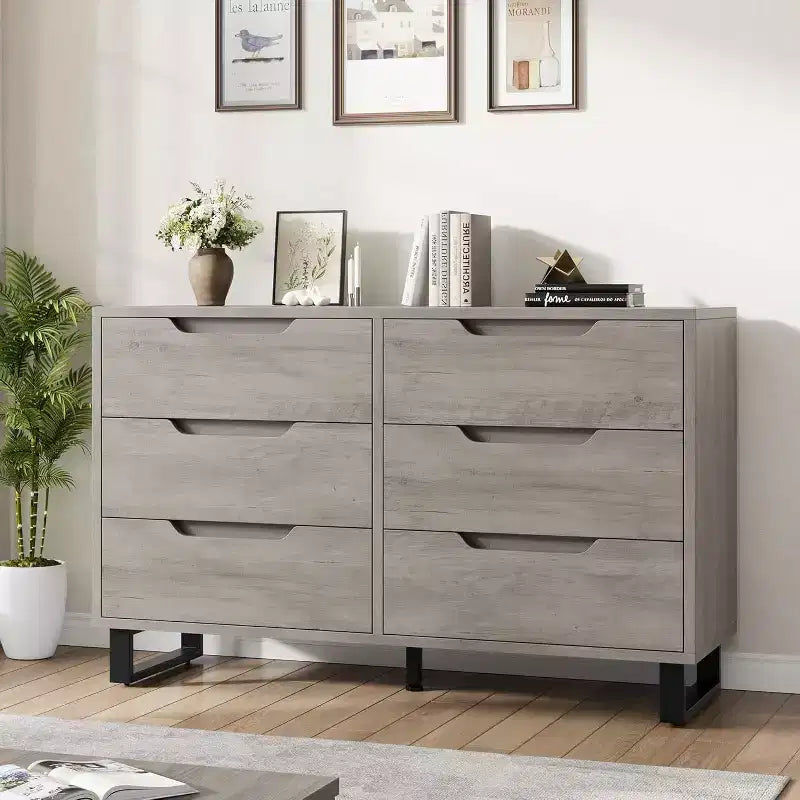Commode à 6 tiroirs Acekool - Rangement polyvalent pour toutes les pièces